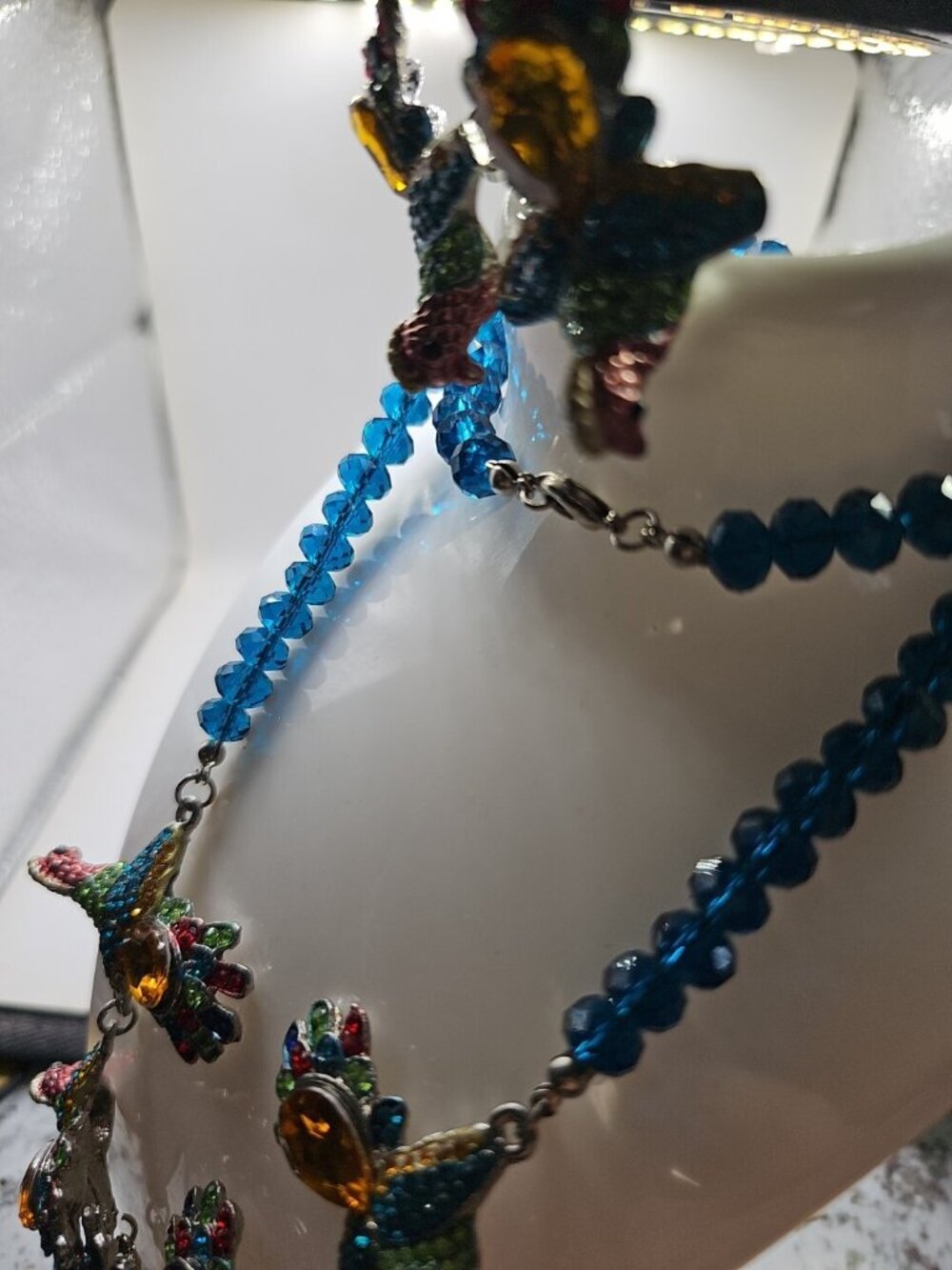 swarovski blue crystal necklace and earring set - Picture 10 of 10